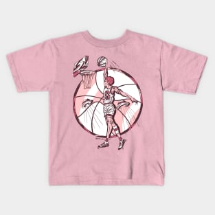 Pink and White Legendary Baller Number 8 Kids T-Shirt